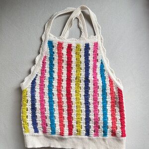 Colorful Striped Knit Halter Top